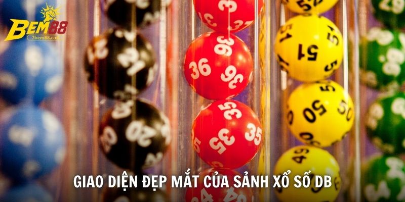 Giao diện đẹp mắt của sảnh xổ số DB